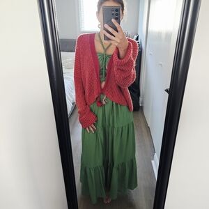 Giada Forte Resort Red Cardigan Sweater Size L